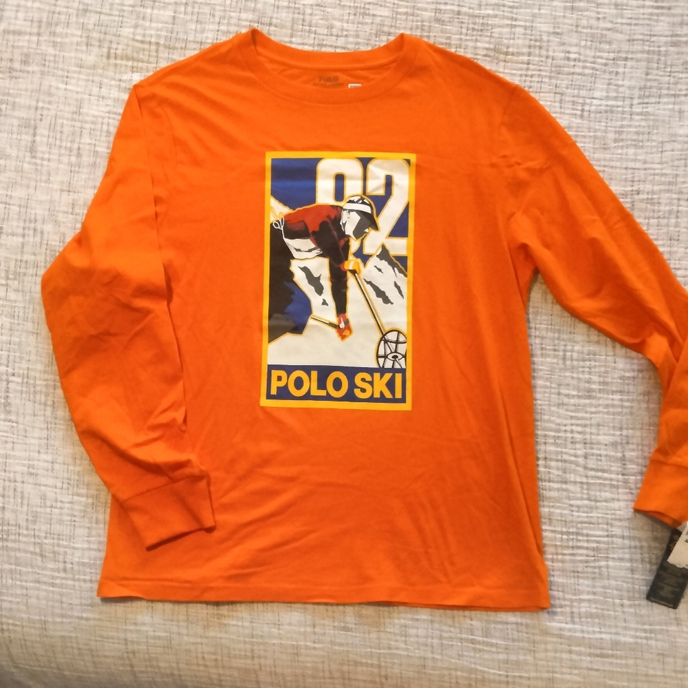 Small 🦐🦞 Orange 🍊 Long sleeve Polo T.